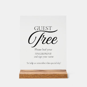 En Acrylique Panneau d'empreintes digitales de l'arbre Mariage
