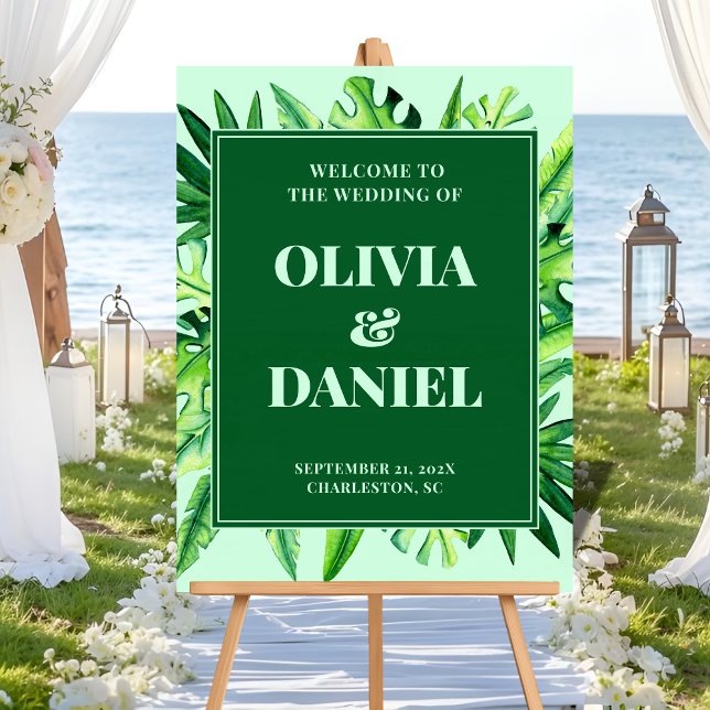 En Acrylique Panneau d'entrée de verdure tropicale (Créateur téléchargé)