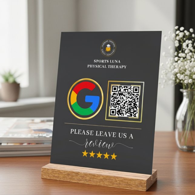 En Acrylique Panneau d'évaluation professionnelle - Code QR per (Business Review Sign - Custom QR Code with Logo)