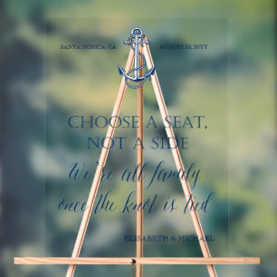 En Acrylique Panneau mariage nautique "Prenez un siège et non u