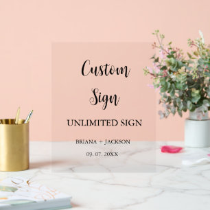 En Acrylique Panneau moderne minimaliste personnalisé mariage d