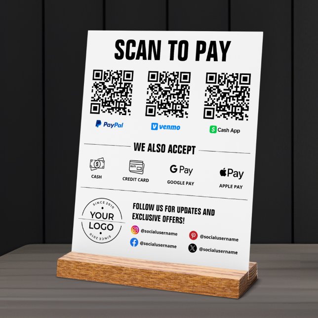 En Acrylique Panneau tout-en-un de numérisation pour payer avec (Créateur téléchargé)
