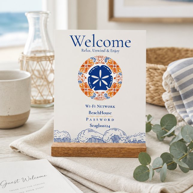 En Acrylique Panneau Wi-Fi Maison de Plage Dollar de Sable Côti (Créateur téléchargé)