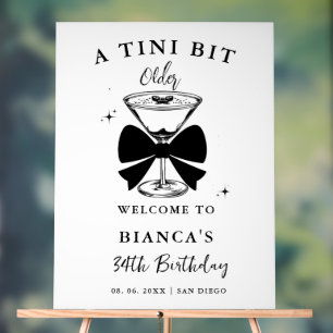 En Acrylique Un panneau de bienvenue Martini d'anniversaire un