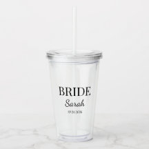Verre Tumbler Minimaliste pour la Mariée Cadeau de