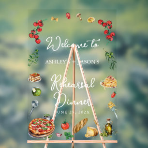 En Acrylique Voilà l'amour panneau de bienvenue pour le dîner d