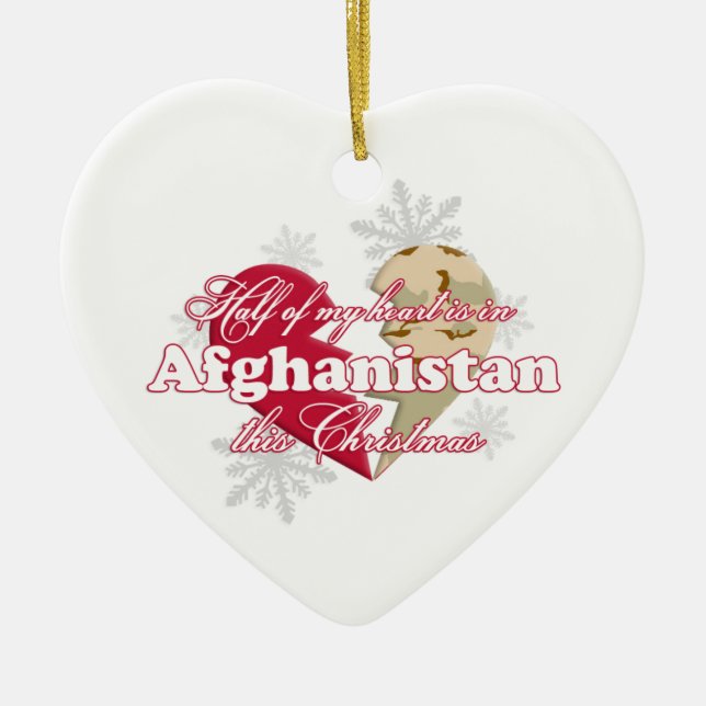 En Afghanistan cet ornement de coeur de Noël (Devant)