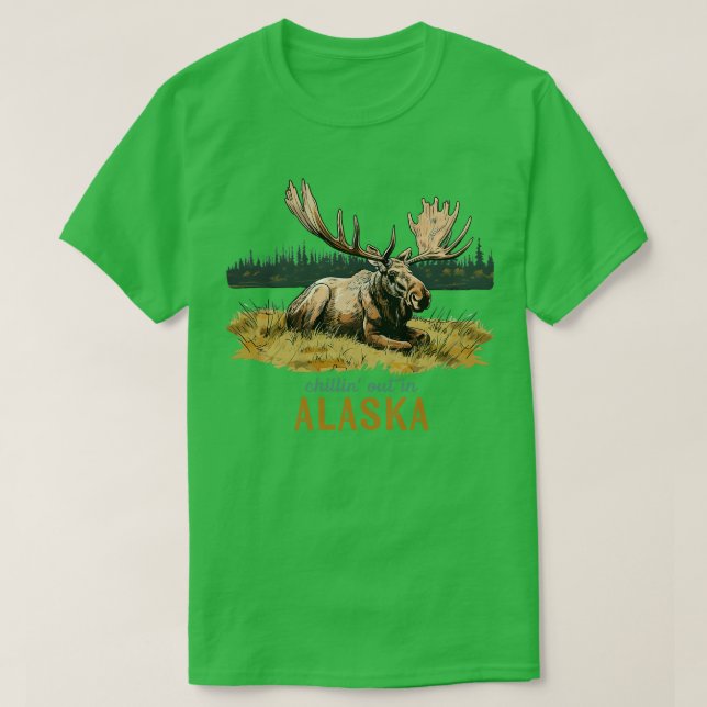 en Alaska Moose Art TShirt (Design devant)