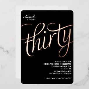 En Aluminium 30e anniversaire Foil Invitation