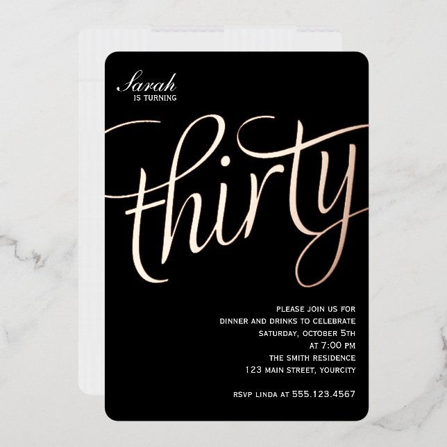 En Aluminium 30e anniversaire Foil Invitation (Enveloppe)
