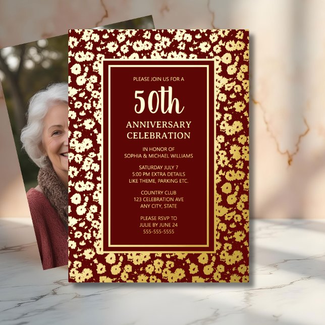 En Aluminium 50e anniversaire du Mariage Invitation d'or (Créateur téléchargé)