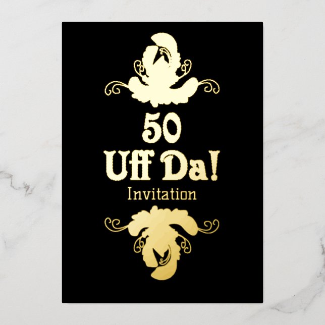 En Aluminium 50e FUM DA Invitation d'anniversaire (Recto)