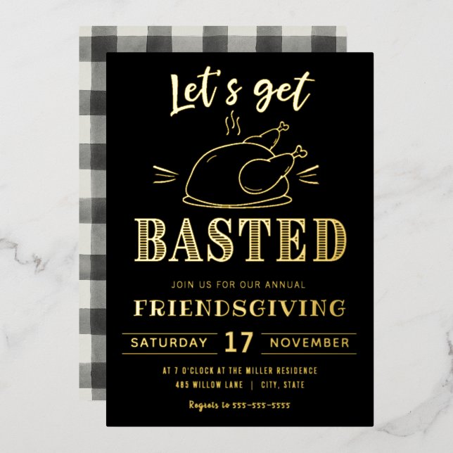 En Aluminium Allons nous faire arroser | Invitation Foil Friend (Recto/Verso)