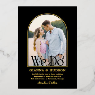 En Aluminium Arc moderne FOIL Simple Mariage Photo Invitation