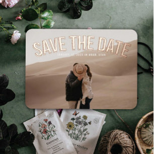 En Aluminium Arché Enregistrer la date Foil Invitation
