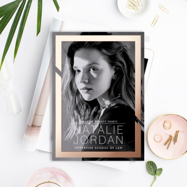 En Aluminium Audacieux dans l'or Graduation Foil Invitation (Créateur téléchargé)