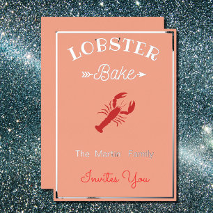 En Aluminium Bake au homard - typographie rétro Invitation à hu