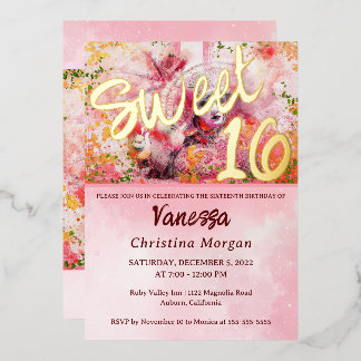 En Aluminium Balle Masquée Sweet 16 Invitation Peau Invitation