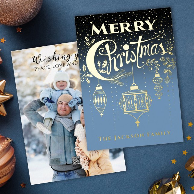 En Aluminium Bleu Gold Typographie Foil Invitation (Créateur téléchargé)