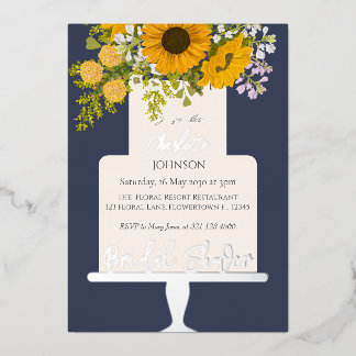 En Aluminium Bouquet de tournesols Gâteau floral Invitation à u