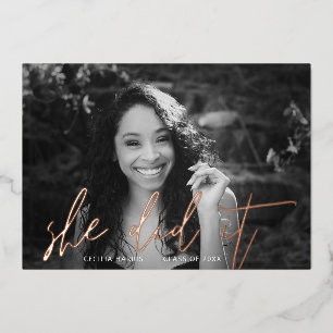 En Aluminium Calligraphie Or Rose moderne Invitation Foil