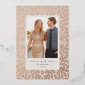 En Aluminium Carte de vœux de Nouvel An avec papier métallisé f