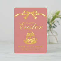 Carte de vœux de Pâques élégante et chic avec feui
