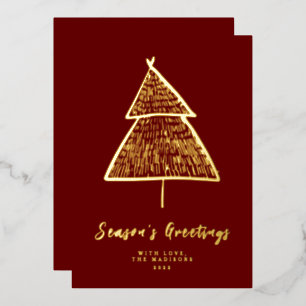 En Aluminium Carte de vœux minimaliste arbre de Noël 