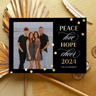 En Aluminium Carte de vœux Optimiste FOIL Bonne Année