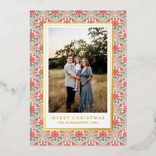 En Aluminium Carte de vœux photo de bordure festive ornée