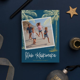 En Aluminium Carte de vœux tropicale Mele Kalikimaka avec photo