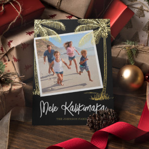 En Aluminium Carte de vœux tropicale Mele Kalikimaka avec photo