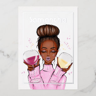 En Aluminium Champagne Anniversaire Foil Invitation