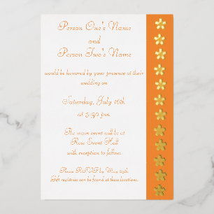 En Aluminium Charming Sakura dans Orange Foil Invitation