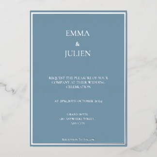 En Aluminium Classy Dusty Blue foil Invitation