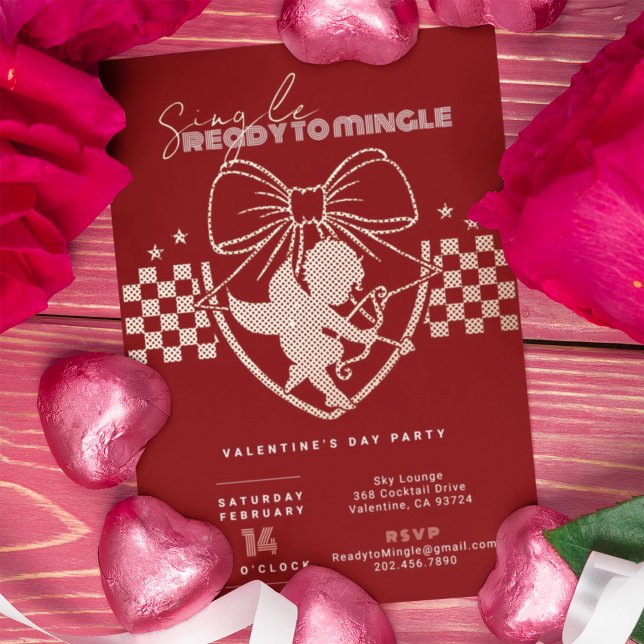 En Aluminium Cupid Rouge Simple Invitation de la Saint-Valentin (Créateur téléchargé)