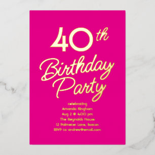 En Aluminium Décontracté Jalon Anniversaire Foil Invitation