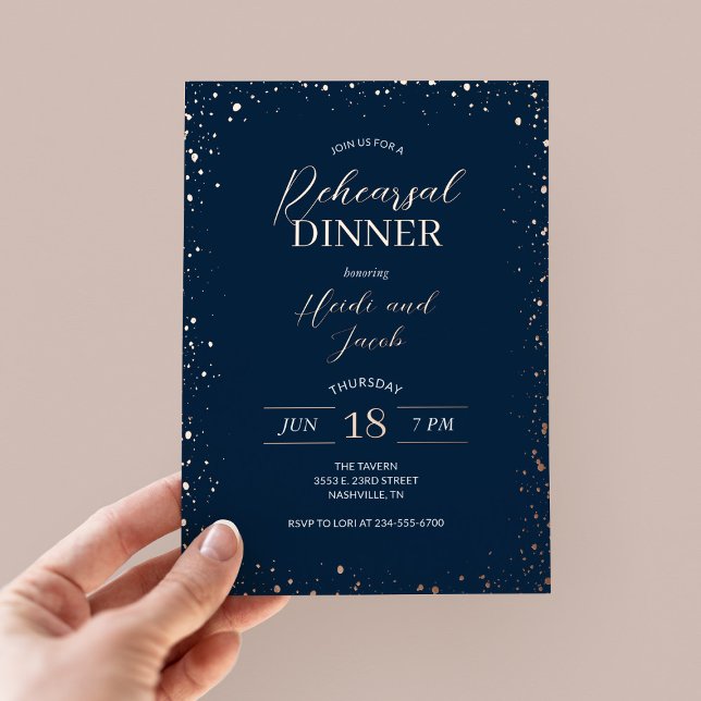 En Aluminium Dîner de répétition moderne Glitz Invitation de fo (Créateur téléchargé)