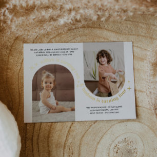 En Aluminium Double Arc Photo Invitation conjointe Anniversaire