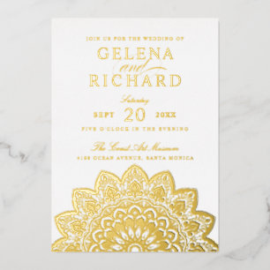 En Aluminium Elégant Mandala Mariage Foil Invitation