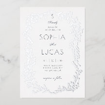Élégant Mariage Feuille Foil Invitation
