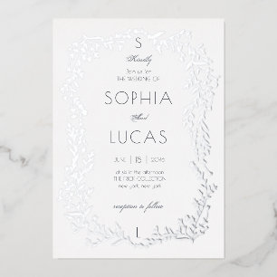En Aluminium Élégant Mariage Feuille Foil Invitation