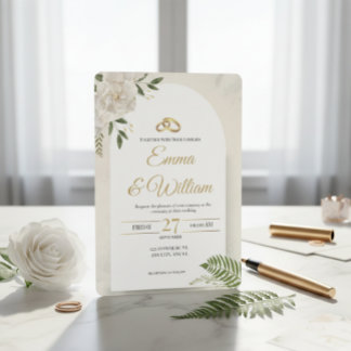 En Aluminium Elegant &Modern Minimalist Wedding Foil Invitation