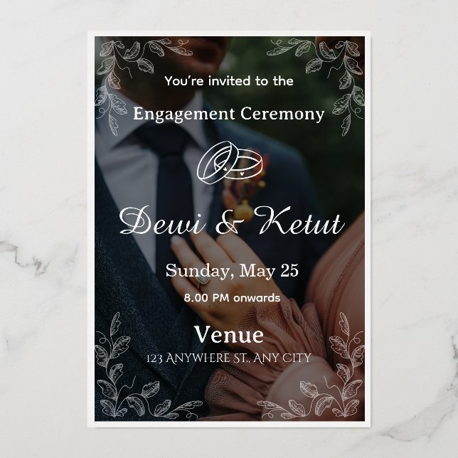 En Aluminium Elegant Wedding Invitation Card (Recto)