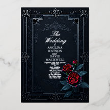 Élégante et chic invitation de mariage noir