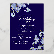 Elégante Floral Anniversaire Fête Invitation