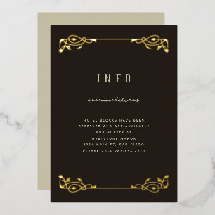 En Aluminium Elégante Gold Foil Art Nouveau Foil Invitation
