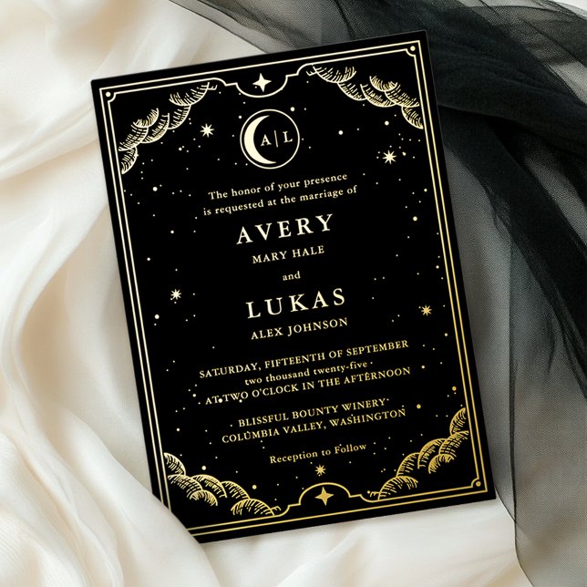En Aluminium Élégante Invitation Mariage céleste (Créateur téléchargé)