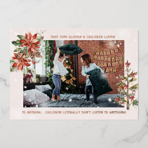 En Aluminium Et les enfants écoutent Carte de vœux de Noël dr
