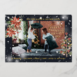 En Aluminium Et les enfants écoutent   Carte de vœux de Noël dr